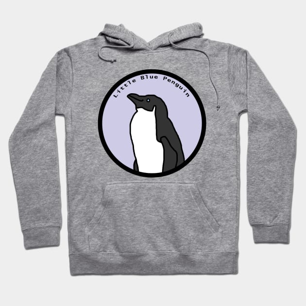 Portrait of Little Blue Penguin in a Circle Hoodie by ellenhenryart